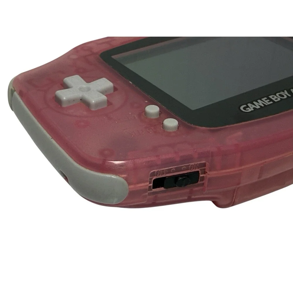 Nintendo Game Boy Advance AGB-001 Clear Pink Handheld System Tested Working